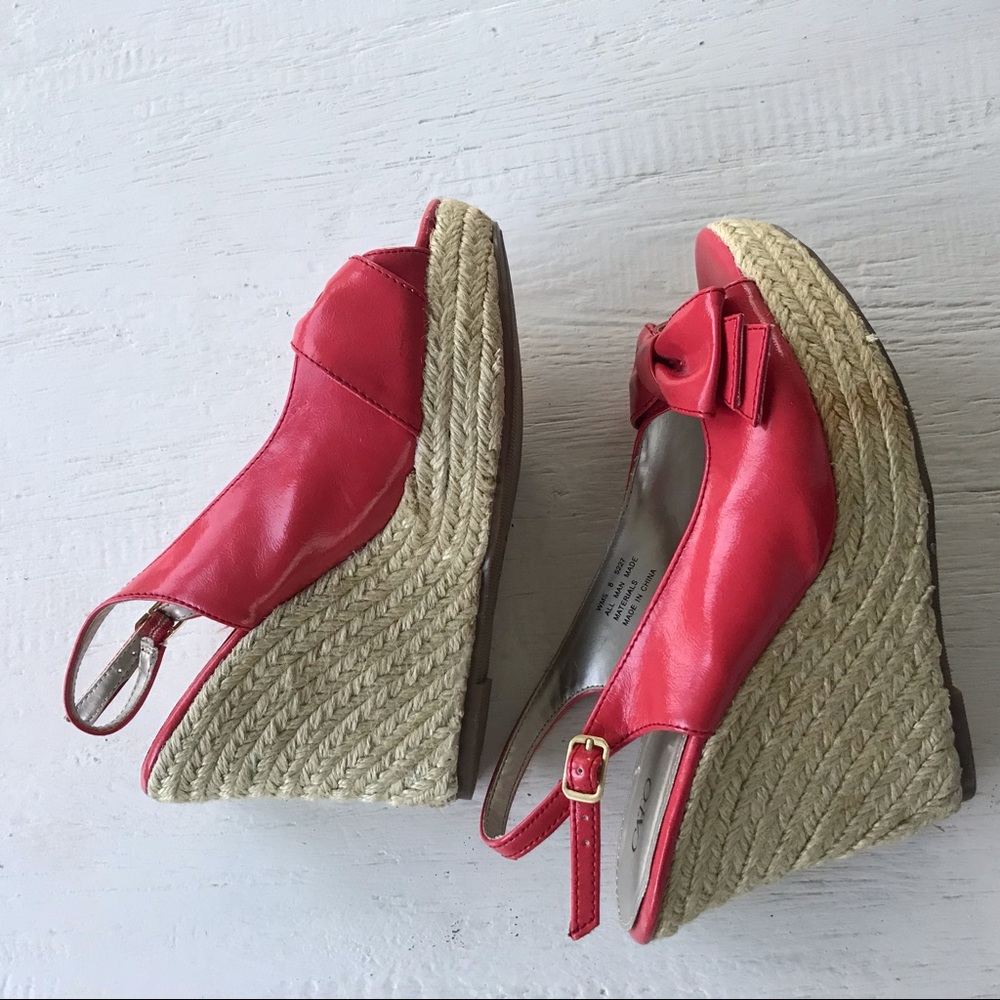 Cato’s wedge coral summer sandal 8